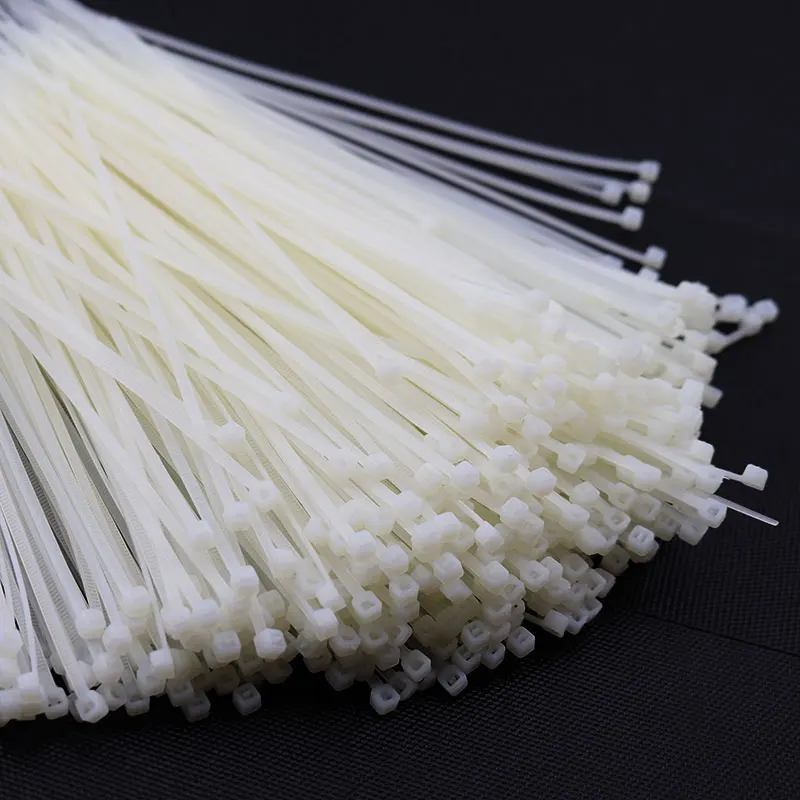 250PCS 5X250/300 White Black Milk Cable Wire Zip Ties Self Locking Nylon Cable Tie