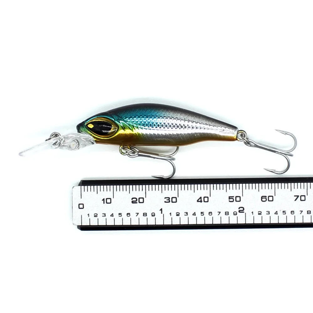 AOCLU-Crankbait hundimiento, señuelo Minnow, sonajero para lubina, agua salada, pesca costera, anzuelo VMC, 50mm, 4,2G, buceo rápido, 1,0 M