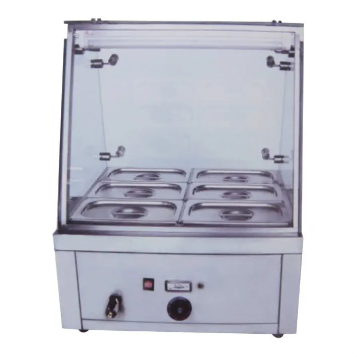 PKJG-EH710 Six pans, with Glass protective mask for Commercial Kitchen Counter Electric Bain Marie