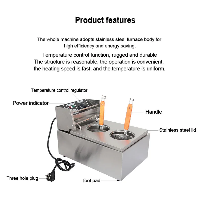 Commercial/ครัวเรือน 6L สแตนเลสสตีล Top พาสต้าไฟฟ้า Facial Machine MY-6LF Electrothermal แป้งหม้อหุงข้าว 220 V 2.5kW