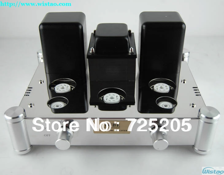 ไฮไฟเดียวจบชั้นบริสุทธิ์หลอดเครื่องขยายเสียง6N2J P Reamp EL34แอมป์ไฟ5Z4PJ Rectifierกระจกตัวถังสแตนเลสเงิน