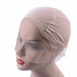 Bonnet de perruque beige avec sangle réglable, bonnet de tissage sans colle, devant en dentelle pour perruques exécutives