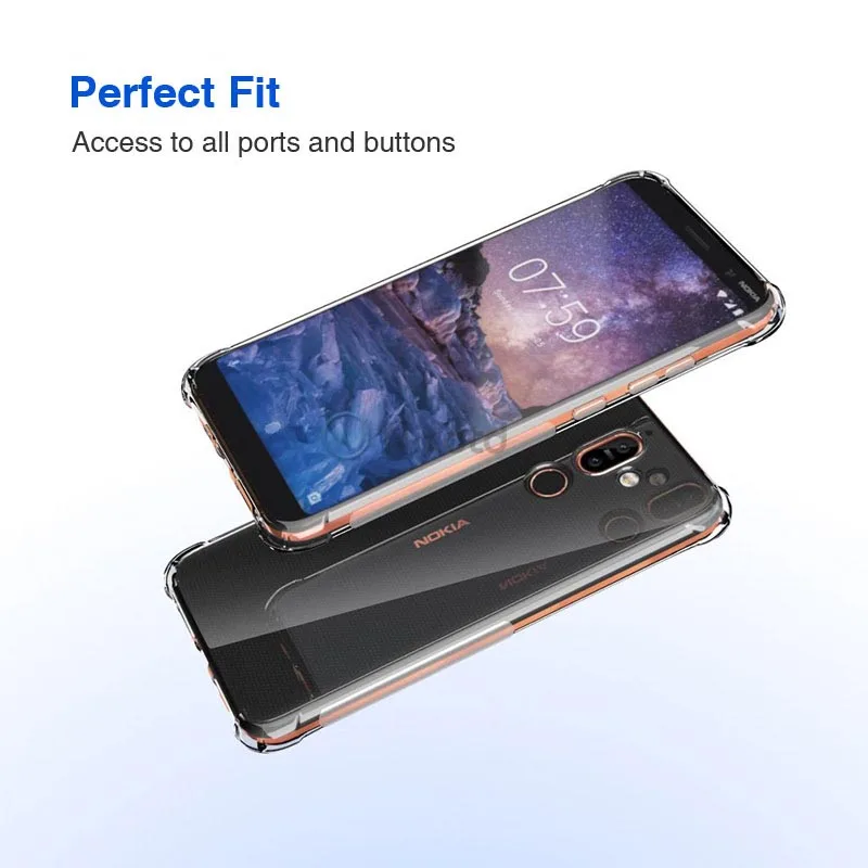 For Nokia 7 Plus 2018 Ultra Thin Clear Transparent Soft Silicone TPU Phone Case Cover For Nokia 7Plus slim Back cover Cases