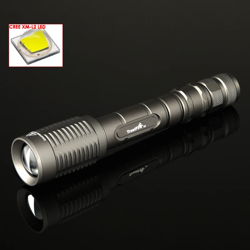 Trustfire Z5 Flashlight 5-Mode 1600 Lumens Bulb  XM-L2 LED Zoomable Flashlights outdoor Lamp torch(2x18650)