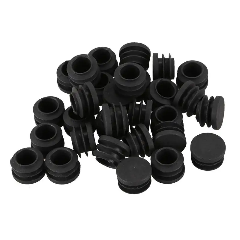 

HOT-Round Table Chair Leg Tube Pipe Insert End Cap 19mm Dia 30pcs Black