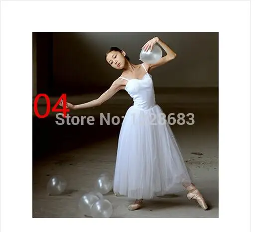 Professional Classical White Swan Lake Ballet Costume Romantic Adult Ballet Tutu Ballet Dresses For Performance Long Tutu