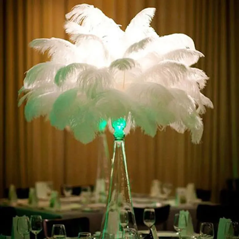 CHENGBRIGHT 100 Pcs/Lot Natural White Ostrich Feathers For Craft 15-70CM Carnival Costumes Party Home Wedding Decorations Plumes