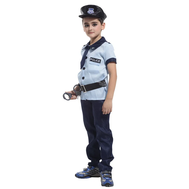 Kinder Jungen Polizist Kostüm Polizeiuniformen für Neujahr Weihnachten Karneval Halloween Kostüm Kinder Cosplay Kleidung