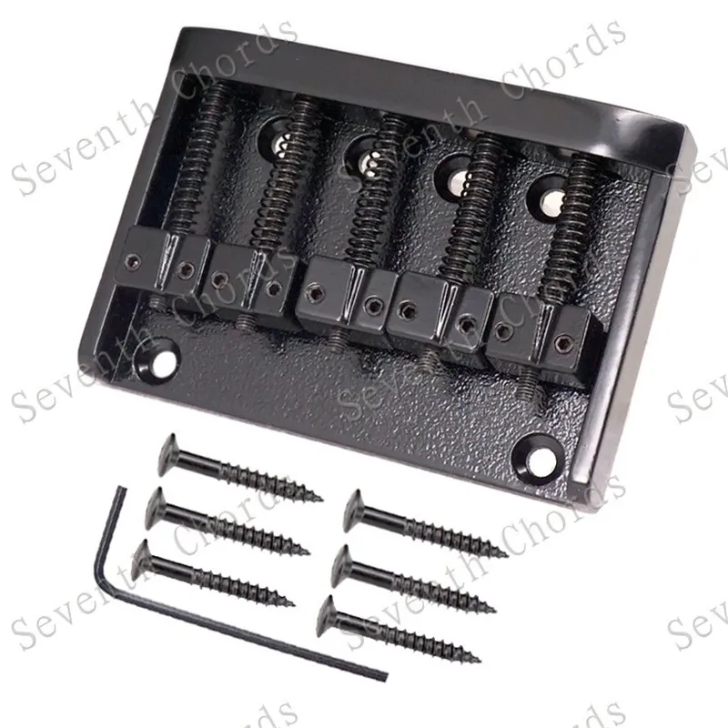 EIN Set Chrome 5 Saiten Bass Brücke Für Bass Gitarre Sattel Musical Instrument Zubehör Teile – Detail 8