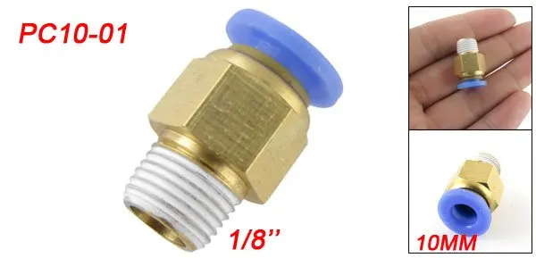 Free Shipping 50PCS A Lot 10mm x 1/8'' Push In Male Run Pneumatic Quick Fittings PC10-01