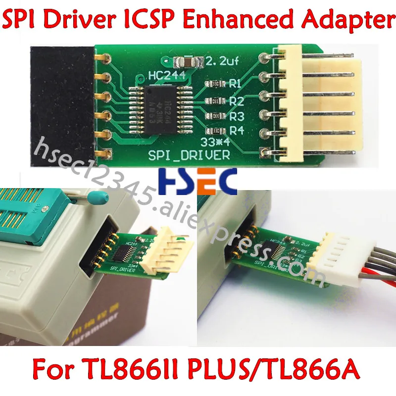 New SPI DRIVER, ICSP Enhanced Adapter for XGecu TL866II PLUS Minipro TL866A programmer SPI flash in Circuit Programming adapter