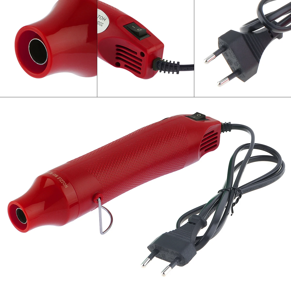 Imagem -02 - Pistola de Calor Elétrica com Superfície Plástica do Psiquiatra Ventilador Faça Você Mesmo Ferramenta Manual para Aquecimento Acessórios Faça Você Mesmo Plug ue e Eua 110v 220v 300w