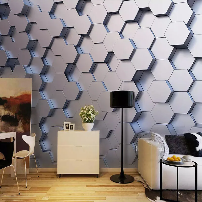 Geometric Wallpaper Murals Photo Wall Paper Sticker For Living Room TV Background Painting Papel Mural 3 d Wall Cloth 3D Modern