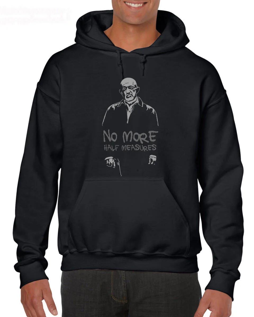 Daha fazla yarım ölçer Hoodies Mike Ehrmantraut Breaking Bad daha iyi çağrı Saul erkekler marka tasarımları Slim Fit ekip boyun kazak