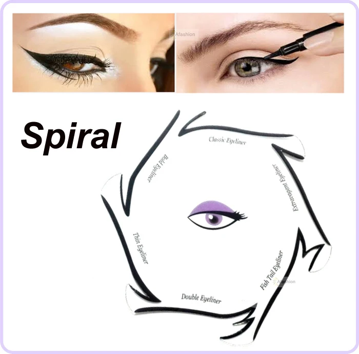 1pc Spirale stil eyeliner schablone kit 6 modell für augenbrauen guide vorlage maquiagem augen make-up zeichnung ein diy karte