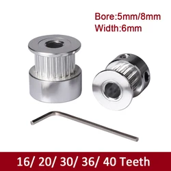3d impressora timing polia gt2, 20 dentes, 5mm furo, 3d acessórios da impressora, largura da correia dentada 6mm