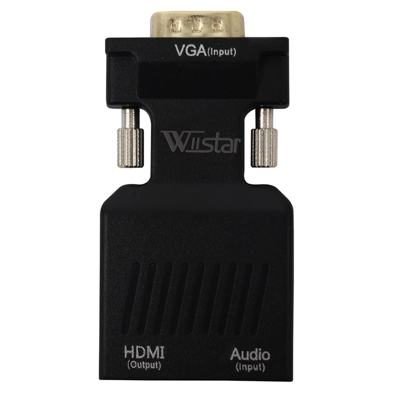 Wiistar – convertisseur VGA vers HDMI 1080P, adaptateur de câble Audio-vidéo, noir, pour ordinateur portable