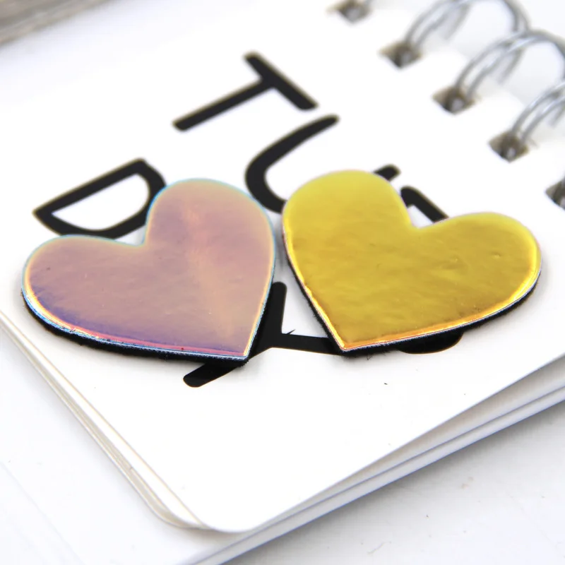 36pcs/lot 3.8*3.3cm Gradual Color Heart Padded Appliques for DIY Accessories Craft Handmade Decoration