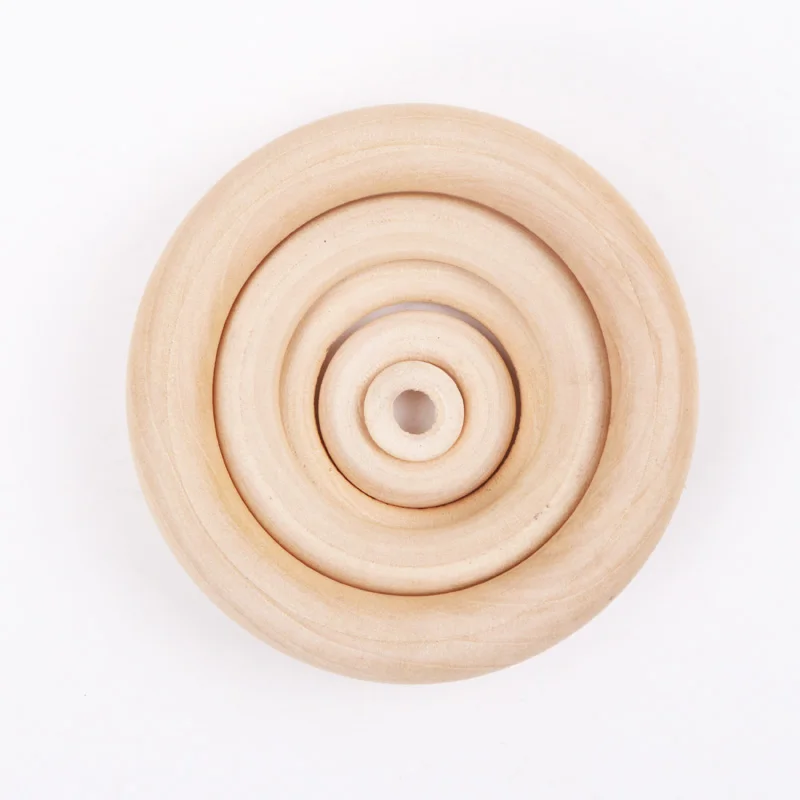 15 Size Circle Natural Wood DIY Crafts Embellishment For Wooden Ring Children Kids Teething Wooden Ornaments An Pick