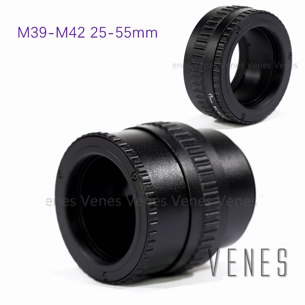 

Venes M39 Lens to M42 Camera Adjustable Focusing Helicoid Ring Adapter 25 -55mm Macro Extension Tube M39-M42