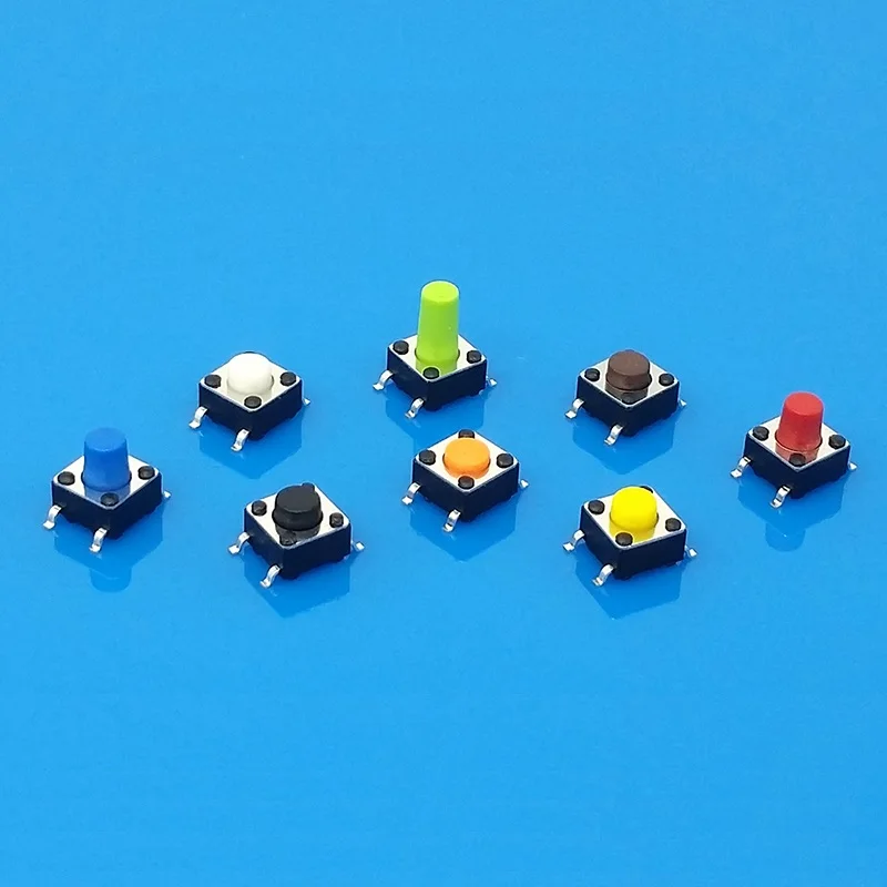 5000pcs Colorful SMD 6*6 Series Micro Tact push button Switch 6X6 SMT 4p orange white red green blue brown yellow button