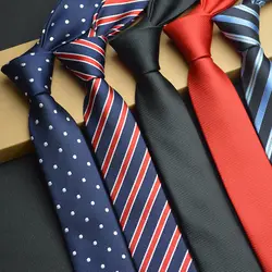 1Piece Korean British Style 5cm Neck Tie Slim Narrow Casual Dot Striped Party Club Salon Pub For Men Women Groom Waiter Waitress