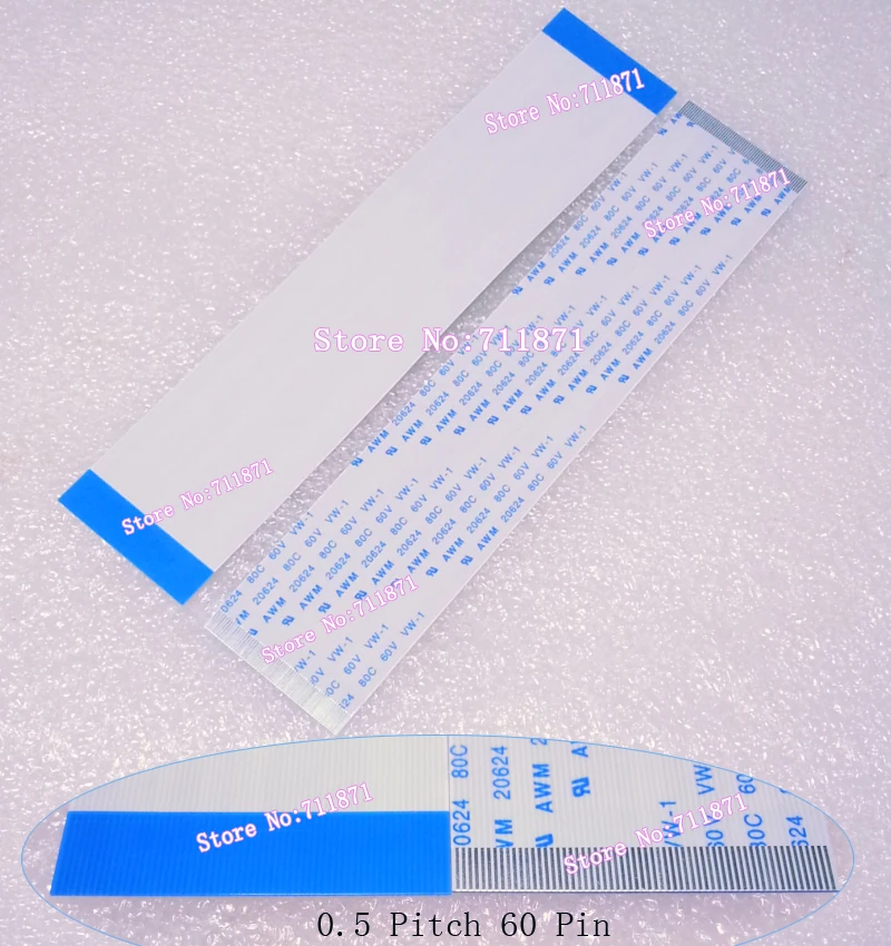 

Type A 0.5 Pitch 60P Flexible Flat Cable FFC Line LCD LED 150mm 60 Pins TTL FFC Cable Spacing 0.5mm 60Pin Ribbon cable FPC Cable
