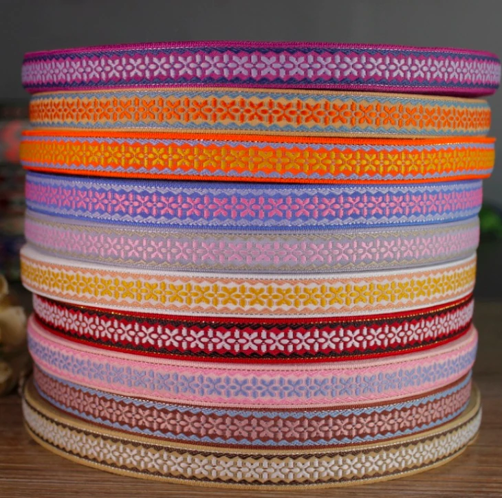 ネイティブ刺繍エスニックジャガードウェビング織テープレーストリムリボン1.6センチジャン部族自由奔放に生きるジプシーdiy衣服のギフトアクセサリー