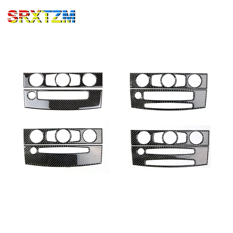 Carbon Fiber Interior Trim Air Conditioning CD Control Panel Decoration For BMW E60 5 Series 2004-2010 Accessories