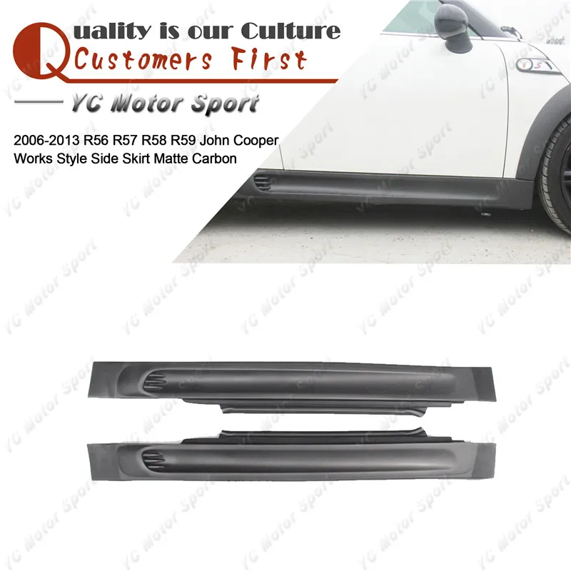 Car Accessories Matte Finish Carbon Fiber John Works Style Side Skirt Fit For 2006-2013 Mini R56 R57 R58 R59 Side Skirt Cover