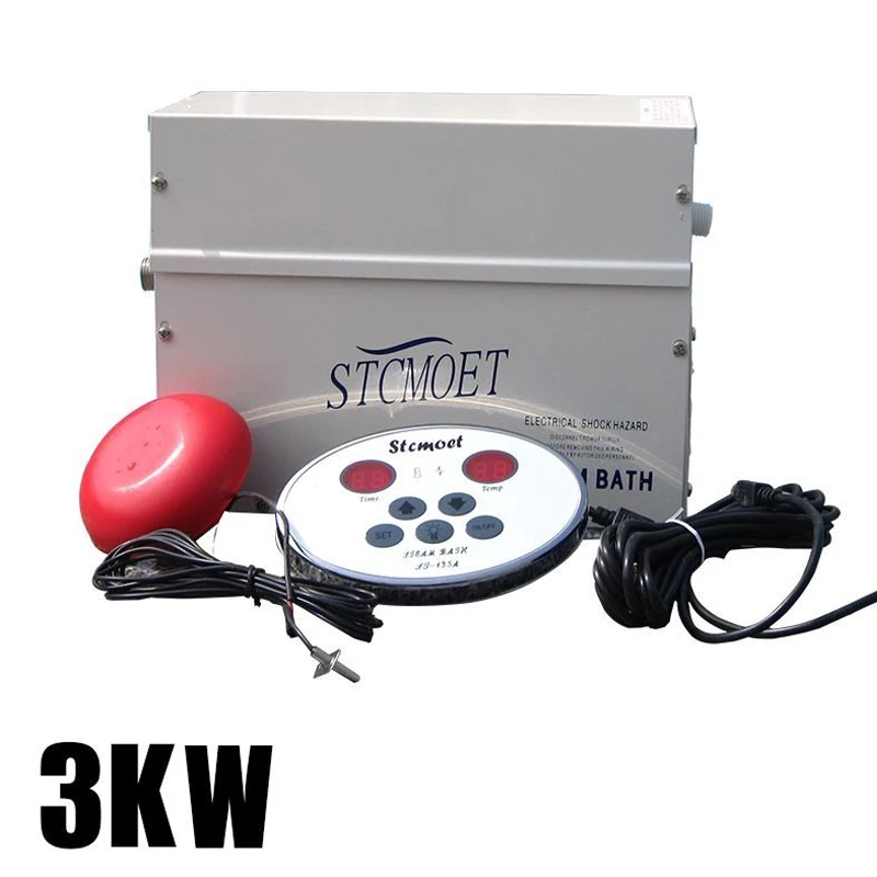 3KW 220V Sauna Steam Machine Spa Steam Generator Dry Streaming Furnace Wet Digital Controller Steamer ST-30