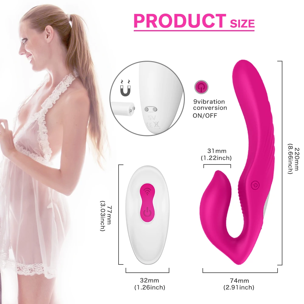 Erotic Strapless Strap-on Dildo Vibrators for Women Double-heads Vibrating Penis Lesbian Toys for Adult Sex Toys for Couples