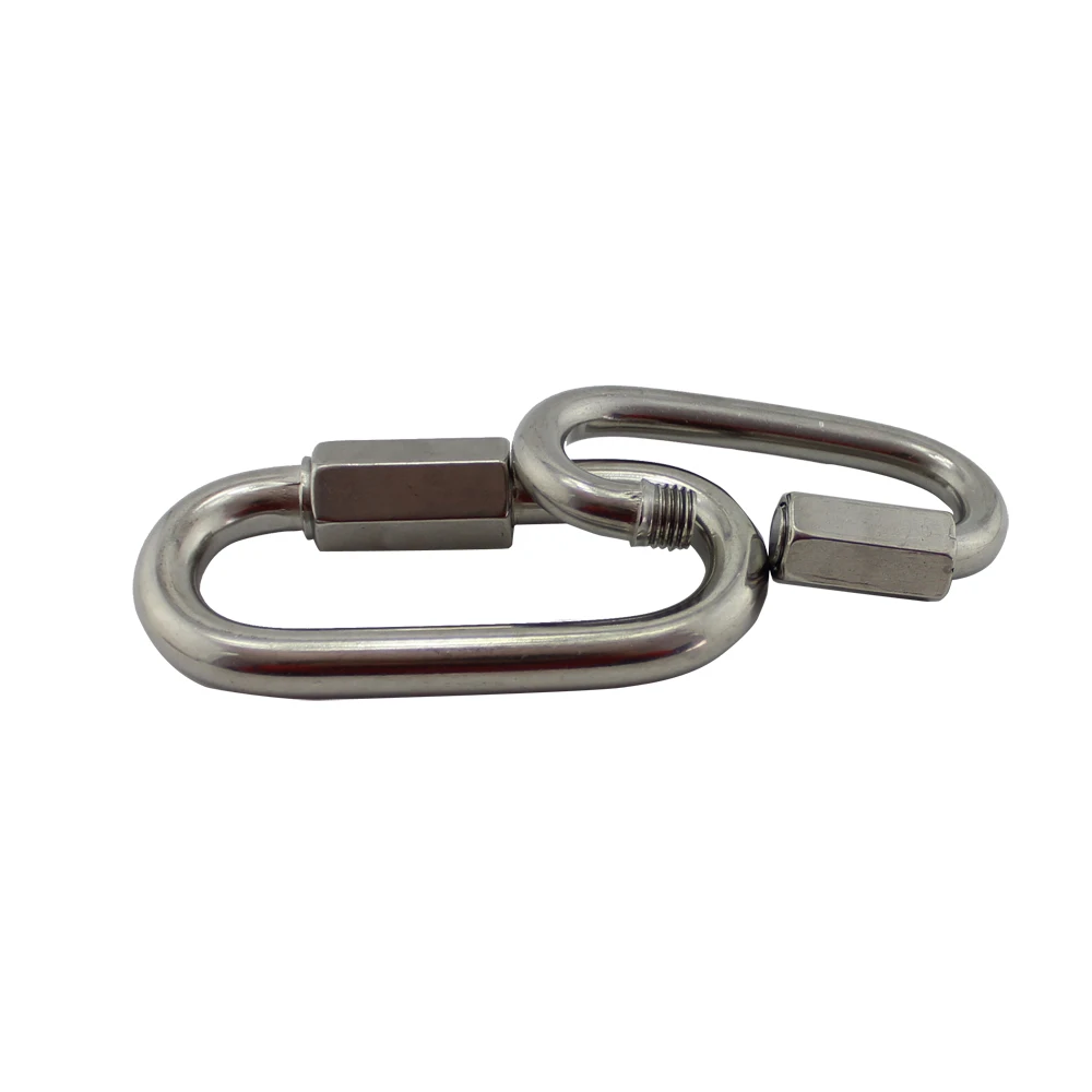 Stainless Carabiner Oval Screwlock Quick Link SS304 Lock Ring Hook Carabiner Ring for Chain M3.5/4/5/6/7/8/9/10/11/12/14