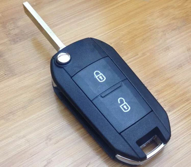 2 Buttons Modified Flip Folding Remote Key Shell for Citroen No Groove VA2 Blade(only work for CE0536)