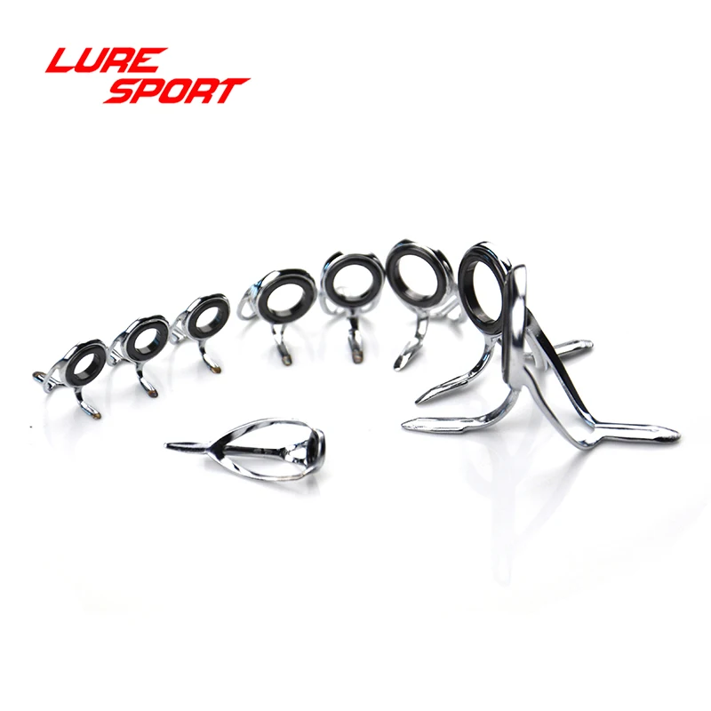 LureSport Top and guide set of Casting Rod 8pcs 9pcs 10pcs guides set Rod Building component Repair fishing pole DIY Accessory