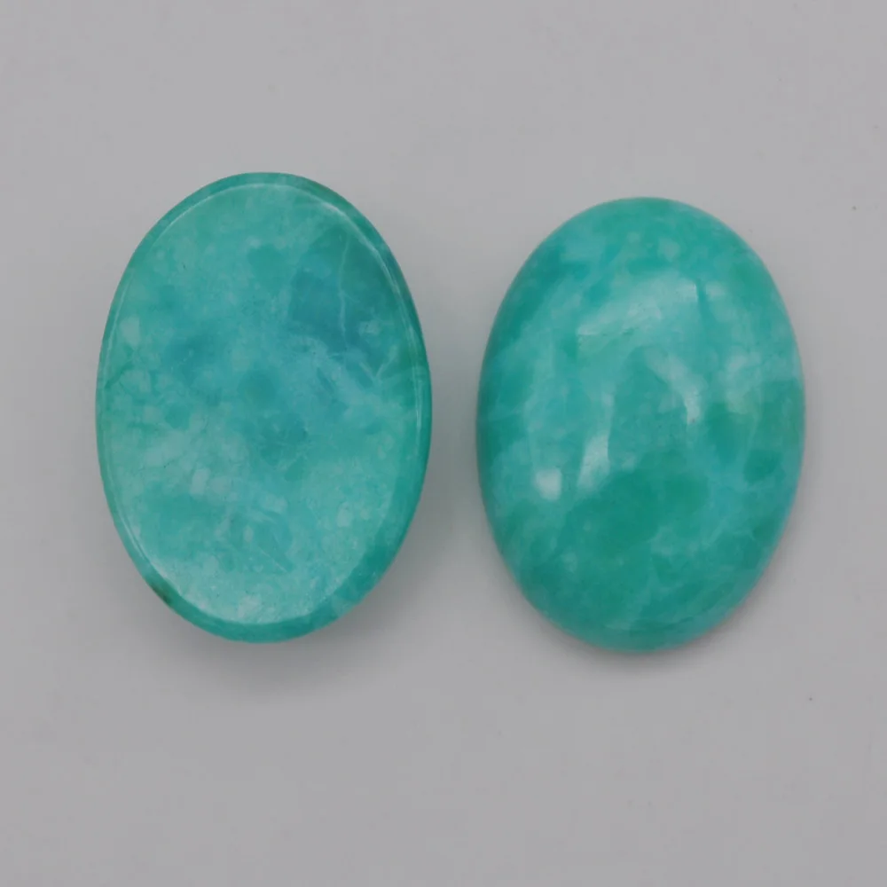 

25x18MM Amazonite Stone Oval Cabochon Jewelry For Woman Gift Making (2pcs/lot) H185