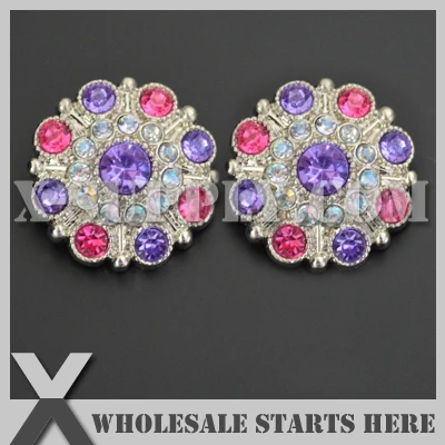 

28mm Special Stargazer Acrylic Rhinestone Button with Shank Back,RB1040-28,Lavender and Hot Pink