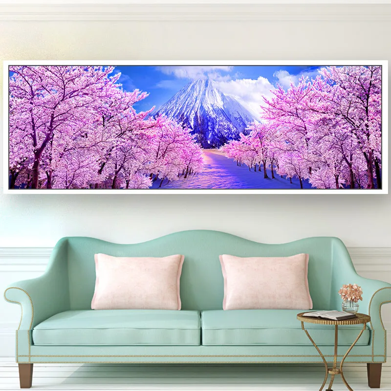 

DIY 5D Sale Diamond Embroidery, Diamond Mosaic, Big Pink Romantic Sakura Painting, Full, Diamond Painting, Cross Stitch,3D, Deco