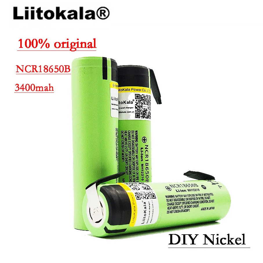 Liitokala 18650 3400 bateria 3400mAh 3.7V NCR18650B akumulator litowo-jonowy do latarki + DIY nikiel