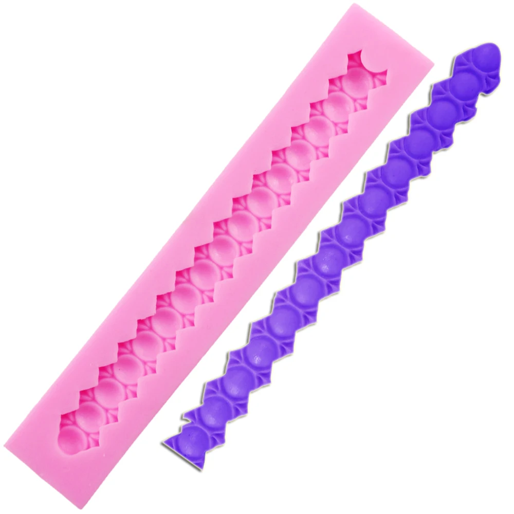 C-214 Flowers Gem Pearl Silicone Mold Relief Border Cake Mold Silicone Baking Tools Decorations Baking Mould DIY