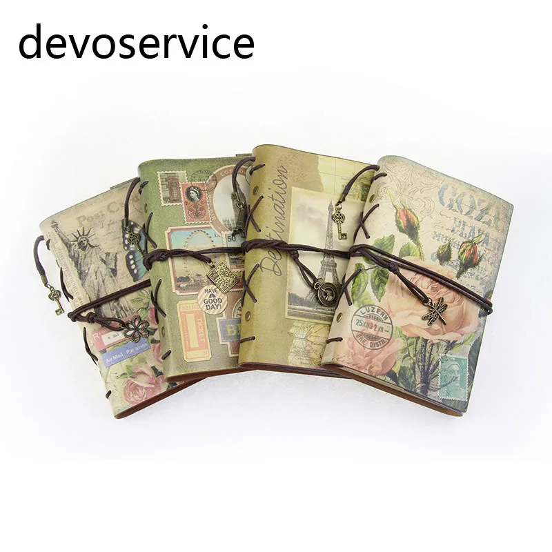2018 Creative Vintage High-End Creative Vintage European Student Notepad A6 travelers Notebook Retro PU Leather Cover Loose-leaf