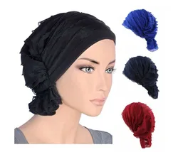 Muslim Bonnet Womens Hijab Chiffon Turban Hat Headwear Cap Head Wrap Cancer Chemotherapy Chemo Beanies Hair Cover Accessories