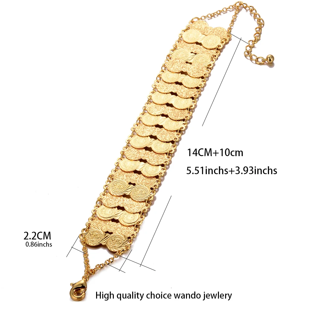 homme Gold Color Coin Bracelets bracelets&bangles for women 24k plated  gold bracelet women/girls bracelet