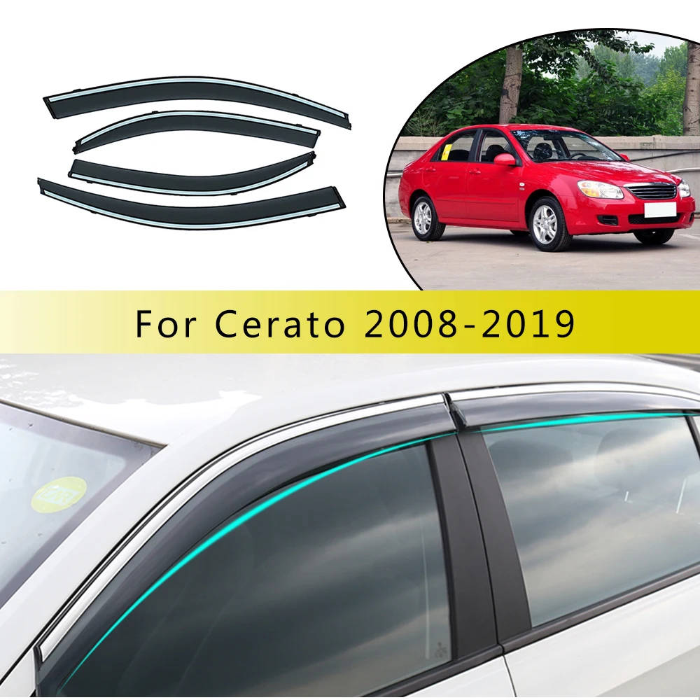 

For KIA CERATO Sedan 2008-2018 Smoke car window visors sun Rain Guard Wind Deflectors 4pcs