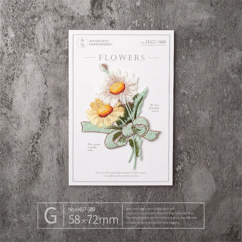 Medium Size Flower Patch Badge Patches Embroidered Applique Sewing Iron On Patch Clothes Garment Rose Apparel Accessories