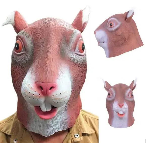 

Halloween Masquerade Lovely Squirrel Animal Masks Natural Rubber Latex Full Head Adult Mask Cosplay Party