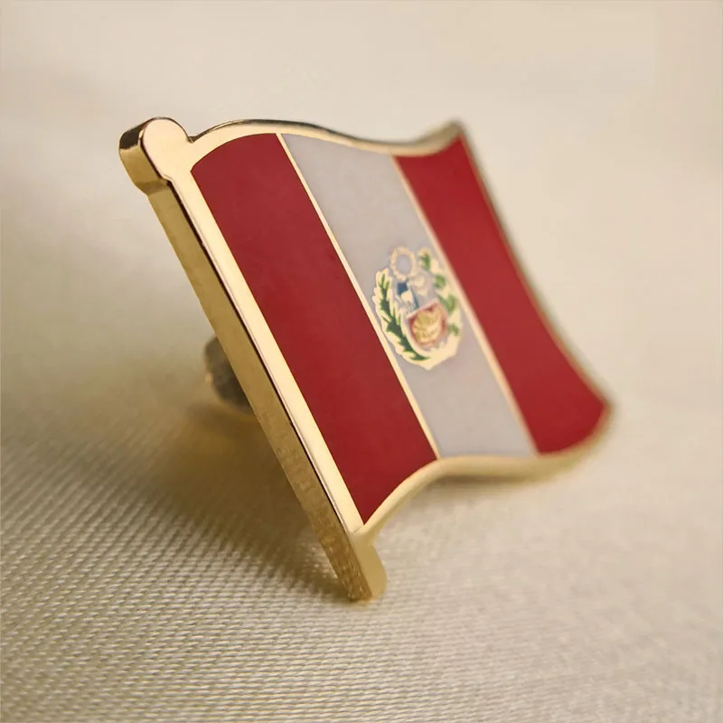 Soft Enamel Peru Flag Lapel Pins