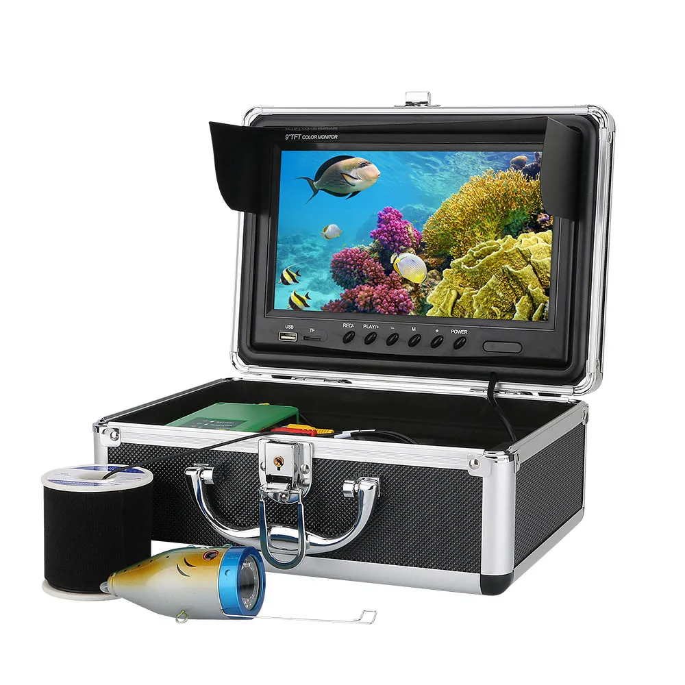 

9-дюймовый видеорегистратор 30 м 1000TVL эхолот камера для подводной рыбалки 15 шт. белые светодиоды + 15 шт. инфракрасная лампа для льда/море/реки