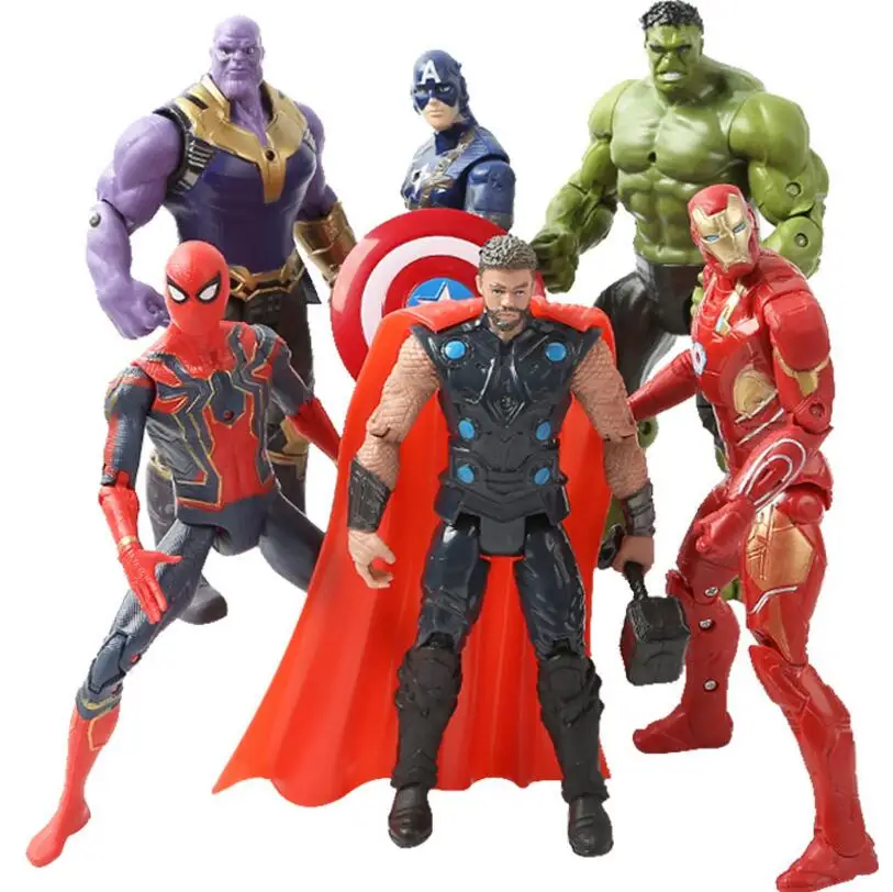 15 styles Avengers 3 Infinity War Figure Thanos PVC Toys Doll Spiderman Iron Man Thor Hulk Black Panther Collectible Model Toys