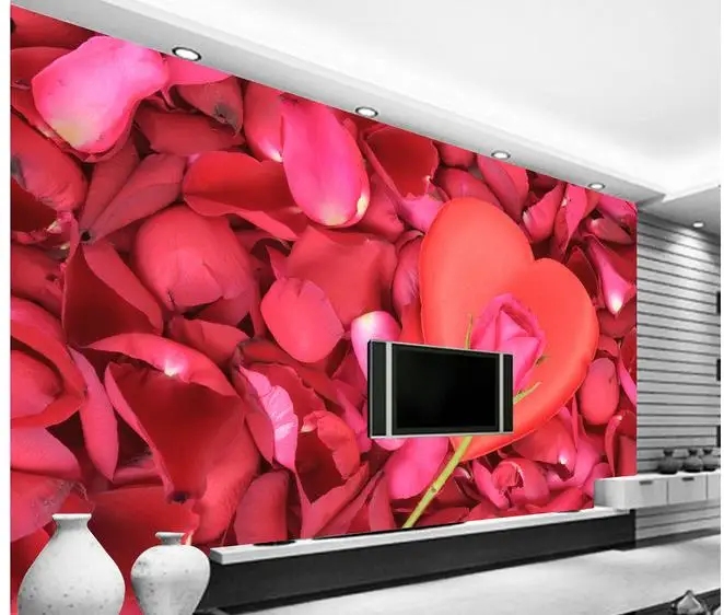 

3d wallpaper for room living style wallpaper Roses love background wall mural 3d wallpaper custom photo murals